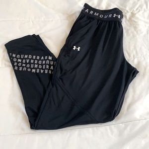 Black. Under Armour pants.  Ladies Small